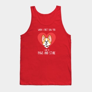 "Paws & Stare" Valentines Day Dog Pun Tank Top